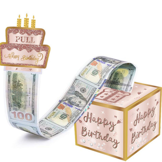 01 Pink-Gold Christmas Surprise Money Pull Box - Double-Layer Digital Design for Festive Gifts, Birthday, and V888-ELOSUNG42114