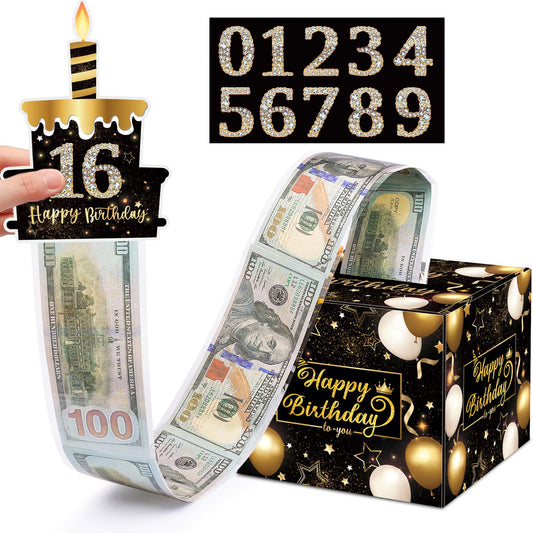 03 Black-Gold Christmas Surprise Money Pull Box - Double-Layer Digital Design for Festive Gifts, Birthday, V888-ELOSUNG42115