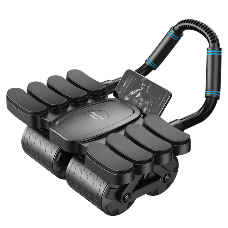 Black 4-Wheel Automatic Rebound Ab Roller with 8 Elbow Support - Core Trainer for Home Abdominal Muscle V888-ELOSUNG42117