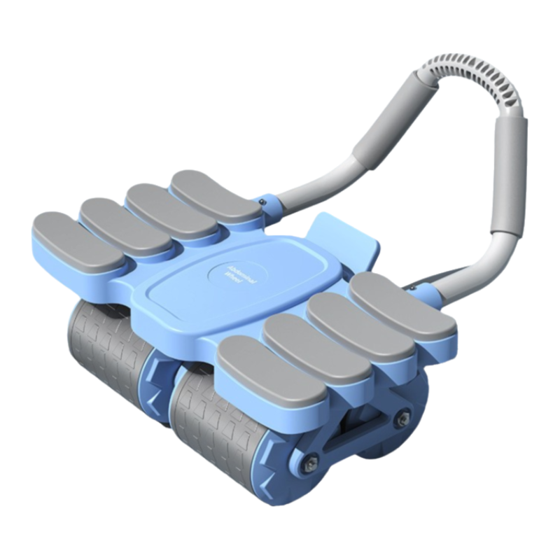 Blue 4-Wheel Automatic Rebound Ab Roller with 8 Elbow Support - Core Trainer for Home Abdominal Muscle V888-ELOSUNG42118