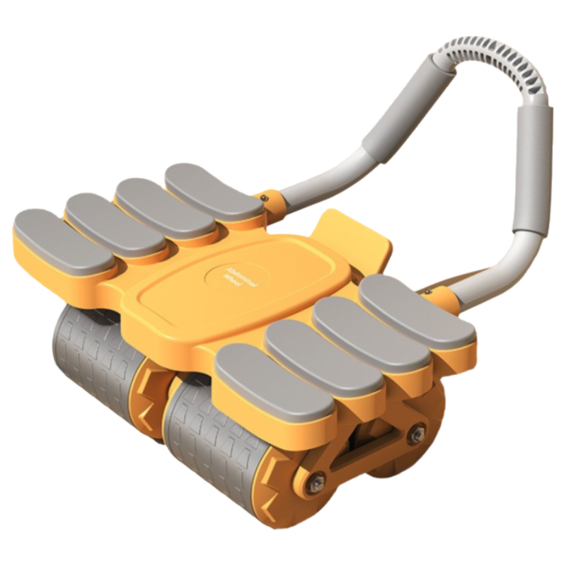 Orange 4-Wheel Automatic Rebound Ab Roller with 8 Elbow Support - Core Trainer for Home Abdominal Muscle V888-ELOSUNG42119