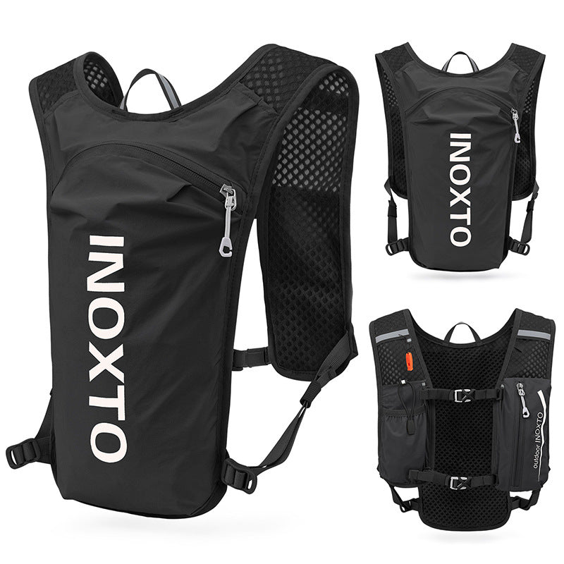 Black-White 5L Ultra-Light Hydration Running Vest - Quick-Dry Trail Running & Marathon Backpack with Night V888-ELOSUNG42145