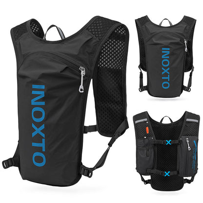 Black-Blue 5L Ultra-Light Hydration Running Vest - Quick-Dry Trail Running & Marathon Backpack with Night V888-ELOSUNG42146