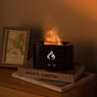 Black 3D Simulation Flame Aroma Diffuser & Humidifier - Ultrasonic Desktop Mister with 7-Color LED Light and V888-ELOSUNG42161