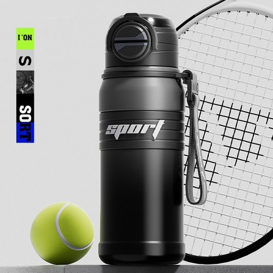 2-Pack Black 680ml Large Capacity Sports Insulated Tumbler - 316 Stainless Steel Straw Water Bottle, Dual-Use V888-ELOSUNG42172