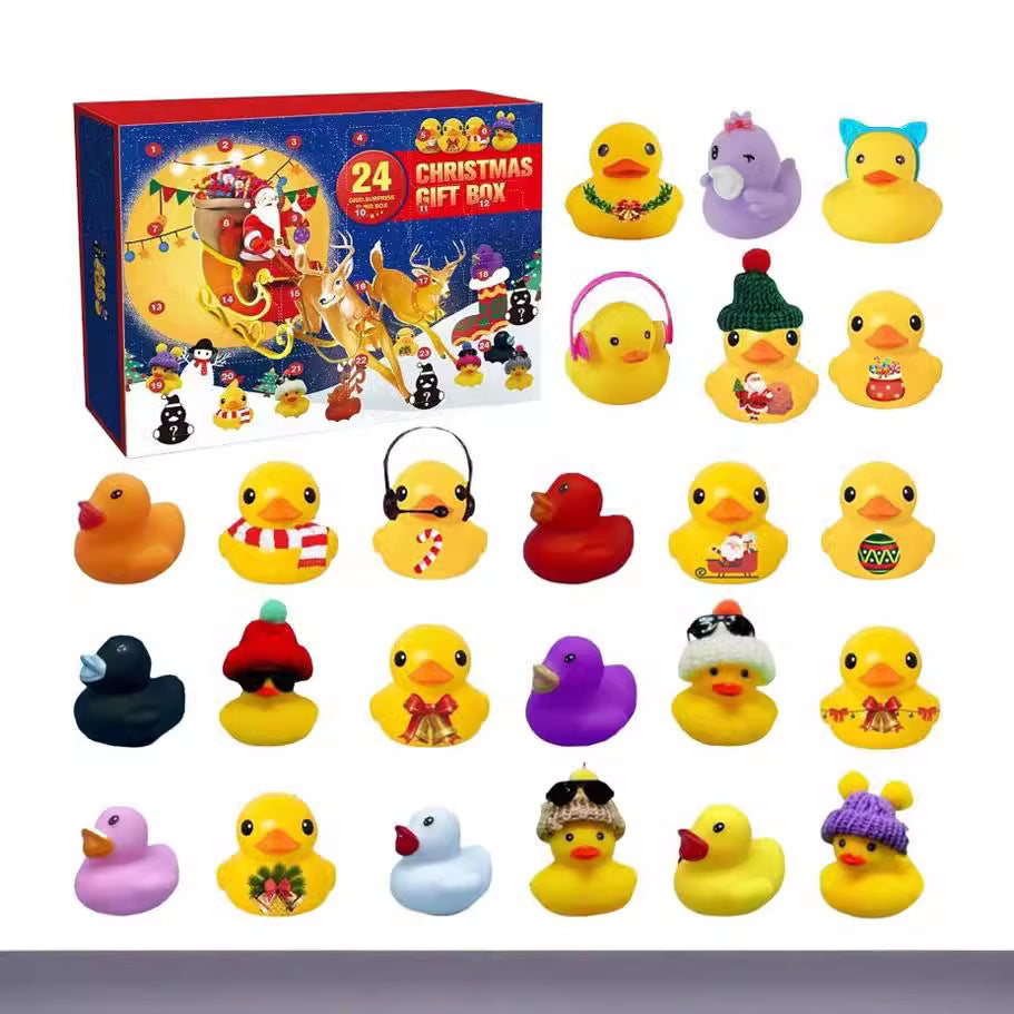 Christmas Rubber Duck Advent Calendar - 24 Days Countdown with Giraffe Themed Mini Duck Toys (Blind Box) V888-ELOSUNG42194