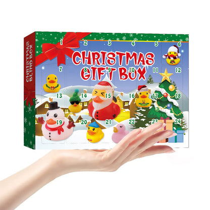 Creative Christmas Rubber Duck Advent Calendar - 24 Unique Festive Mini Duck Bath Toys (Blind Box) V888-ELOSUNG42195
