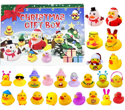 Creative Christmas Rubber Duck Advent Calendar - 24 Unique Festive Mini Duck Bath Toys (Blind Box) V888-ELOSUNG42195