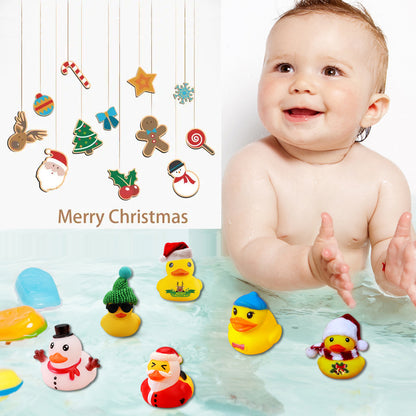 Creative Christmas Rubber Duck Advent Calendar - 24 Unique Festive Mini Duck Bath Toys (Blind Box) V888-ELOSUNG42195