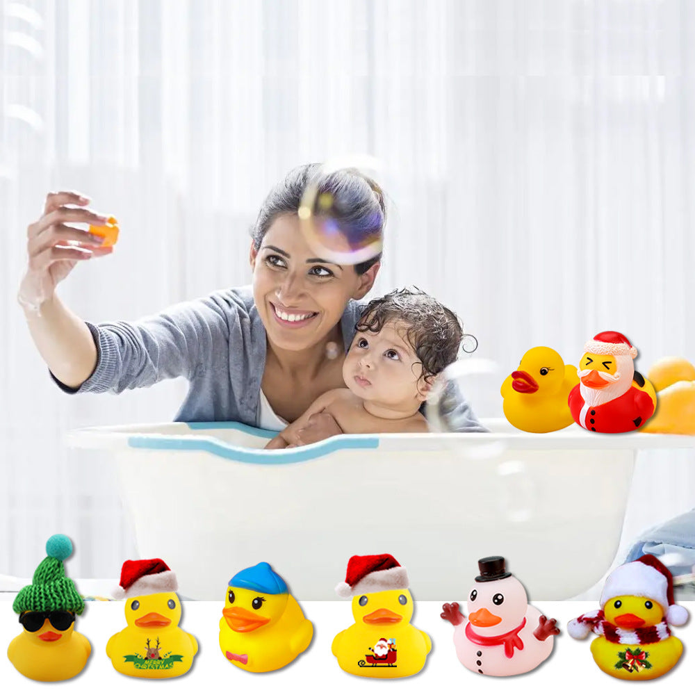 Creative Christmas Rubber Duck Advent Calendar - 24 Unique Festive Mini Duck Bath Toys (Blind Box) V888-ELOSUNG42195