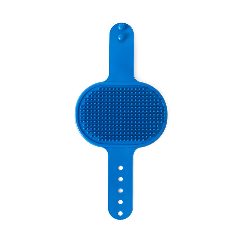 3-Pack Blue Multi-Functional Adjustable Silicone TPR Pet Grooming Massage Brush - for De-Shedding, and V888-ELOSUNG42203