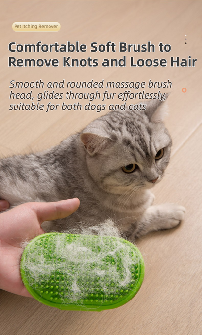 3-Pack Blue Multi-Functional Adjustable Silicone TPR Pet Grooming Massage Brush - for De-Shedding, and V888-ELOSUNG42203