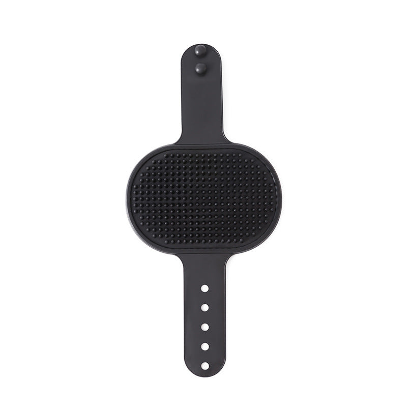 3-Pack Black Multi-Functional Adjustable Silicone TPR Pet Grooming Massage Brush - for De-Shedding, and V888-ELOSUNG42206
