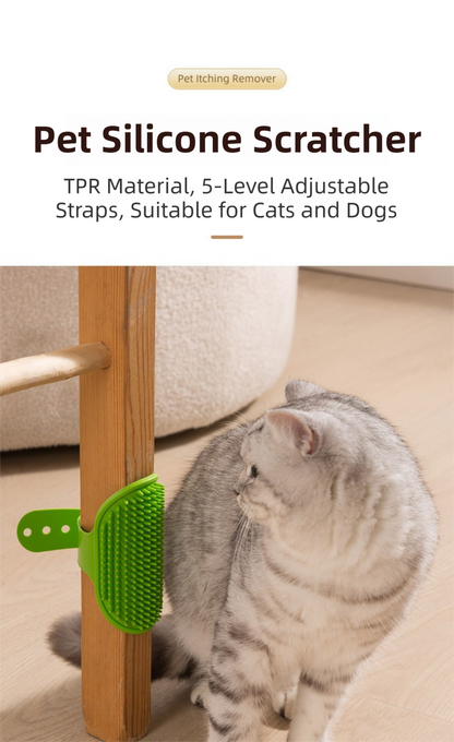 3-Pack Black Multi-Functional Adjustable Silicone TPR Pet Grooming Massage Brush - for De-Shedding, and V888-ELOSUNG42206