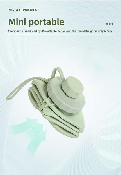 Green Portable Food Grade Silicone Collapsible Sports Water Bottle 600ML - Folding down 80% , Low High V888-ELOSUNG42207