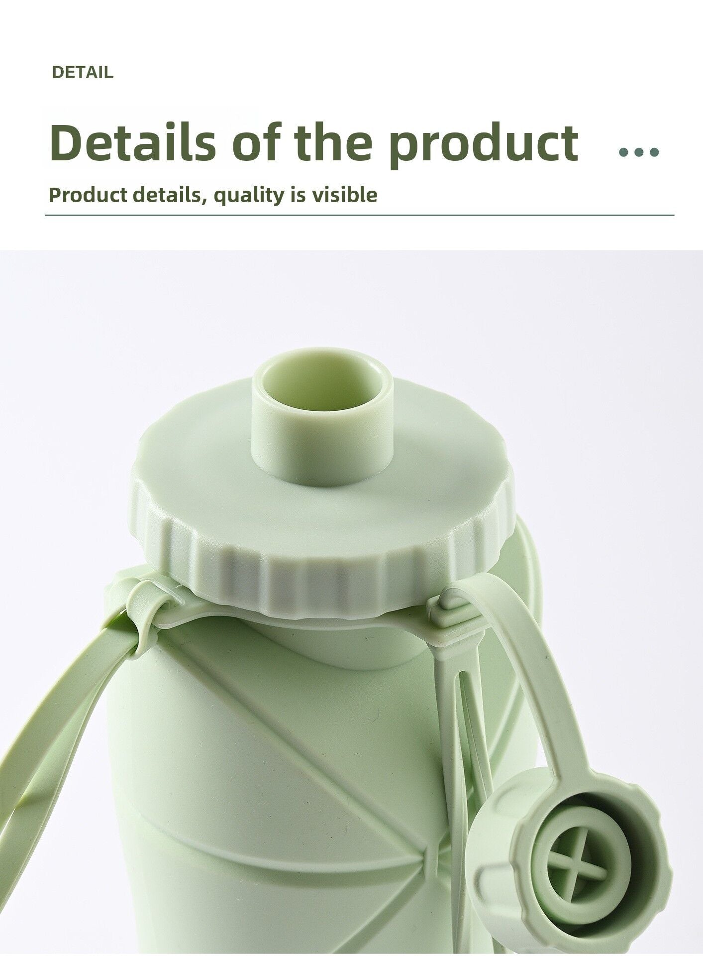 Blue Portable Food Grade Silicone Collapsible Sports Water Bottle 600ML - Folding down 80% , Low High V888-ELOSUNG42209
