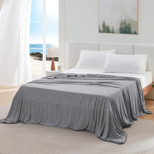 Blue Cooling Throw Blanket 100x150CM - Ultra Lightweight Breathable All-Season Quilt, Hand / Machine Washable V888-ELOSUNG42214