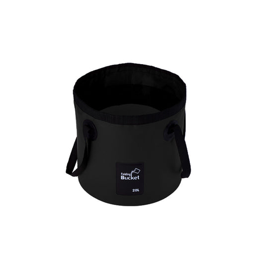 20L Black Outdoor PVC Folding Water Bucket - Portable Fishing Barrel, Camping Water Storage, Car Washing Bag V888-ELOSUNG42223