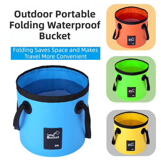 20L Black Outdoor PVC Folding Water Bucket - Portable Fishing Barrel, Camping Water Storage, Car Washing Bag V888-ELOSUNG42223