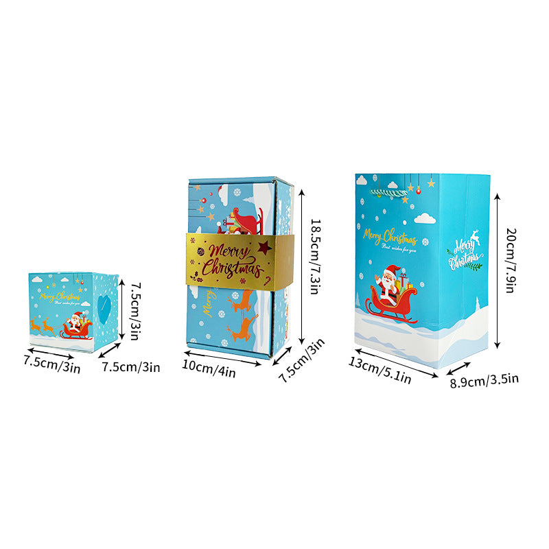 Blue Pop-Up Jumping Gift Box Set (10 Bouncing Boxes) - Christmas / Valentine's Day Creative Surprise Gift Kit V888-ELOSUNG42250