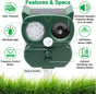 Model 704 Solar Powered Animal Repeller - High-Performance Ultrasonic & Optical Deterrent for Yard Protection V888-ELOSUNG42258