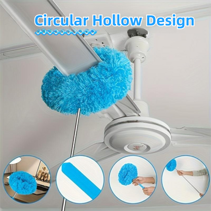 2-Pack Blue Telescopic Electrostatic Duster with 360 degrees Hollow Ring Design - Fan Blade Cleaner, High V888-ELOSUNG42259