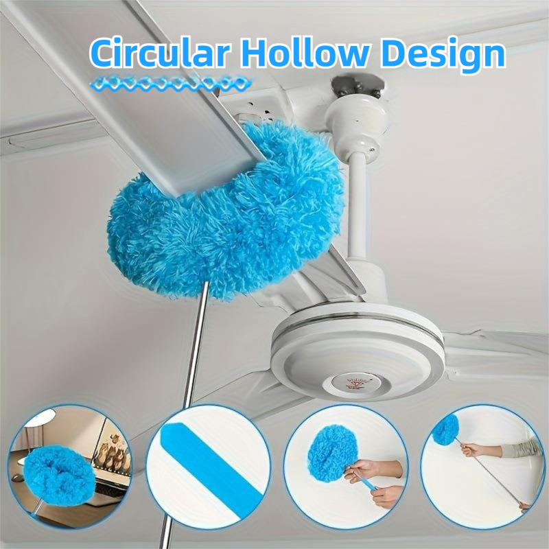2-Pack Purple Telescopic Electrostatic Duster with 360 degrees Hollow Ring Design - Fan Blade Cleaner, High V888-ELOSUNG42260