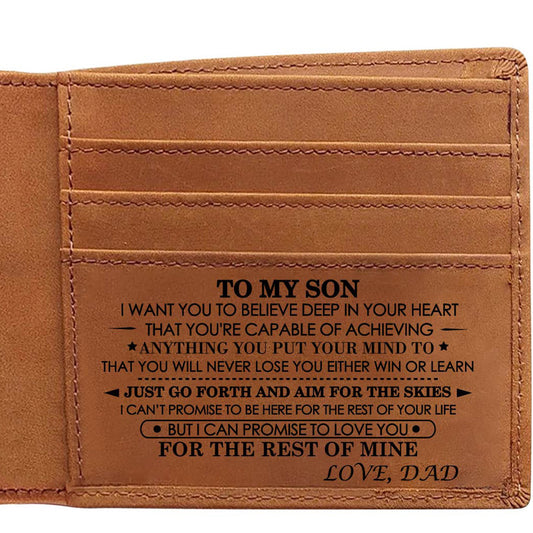 Style 2 Genuine Cowhide Leather Wallet - RFID Protection, VH1104 Dad to Son Gift with To My Son Embossed V888-ELOSUNG42271