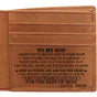 Style 2 Genuine Cowhide Leather Wallet - RFID Protection, VH2104 Mom to Son Gift with To My Son Embossed V888-ELOSUNG42272