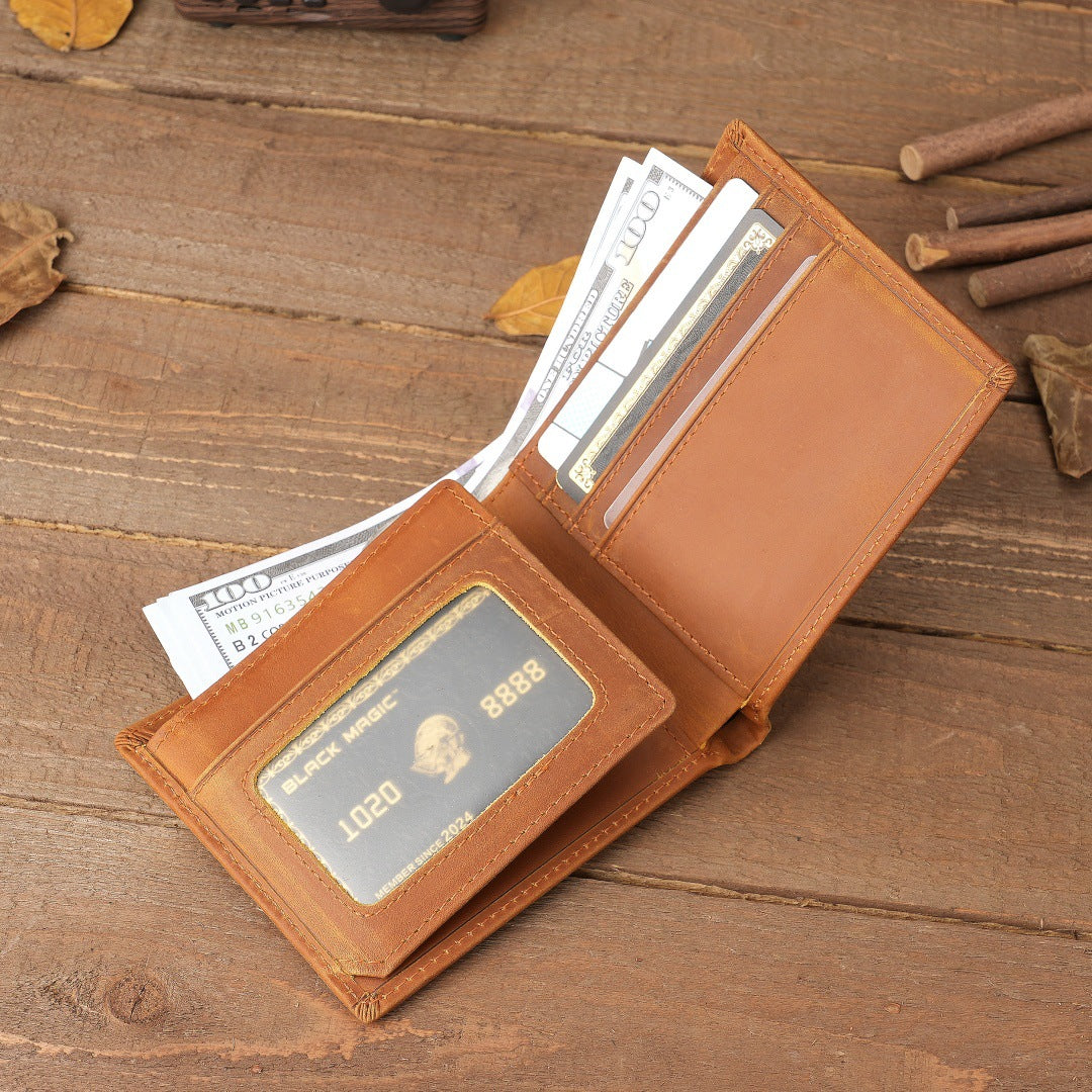 Premium To My Son Embossed Genuine Cowhide Leather Wallet - RFID Blocking, Parents Gift for Son (VE12104 V888-ELOSUNG42273