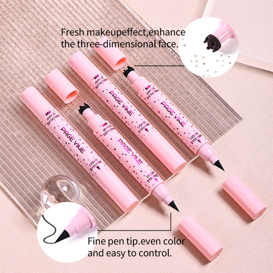 2-Pack #02 Medium 2-in-1 Double-Headed Freckle Pen & Eyeliner - Natural & Long-Lasting, Easy Coloring for V888-ELOSUNG42275