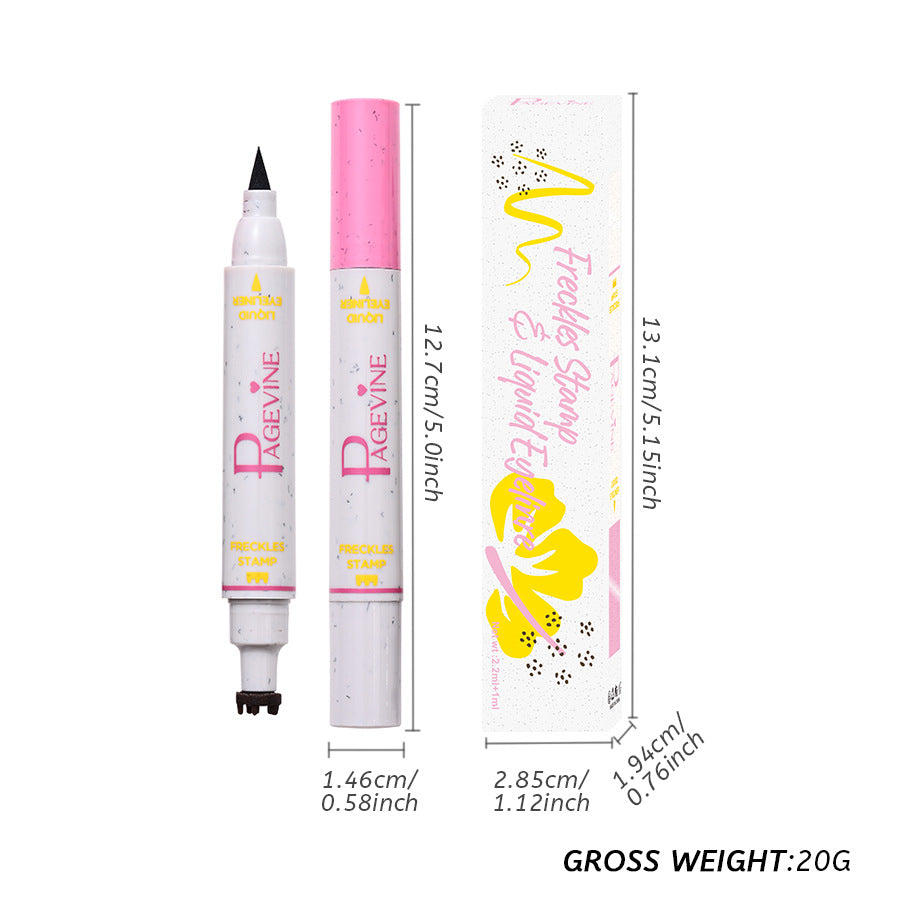 2-Pack #02 Medium 2-in-1 Double-Headed Freckle Pen & Eyeliner - Natural & Long-Lasting, Easy Coloring for V888-ELOSUNG42275