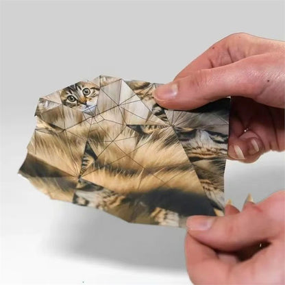 DIY Geometric Origami Kit for Kids Total 100 Sheets - Semi-Finished Cat and Dog Folding Craft V888-ELOSUNG422778