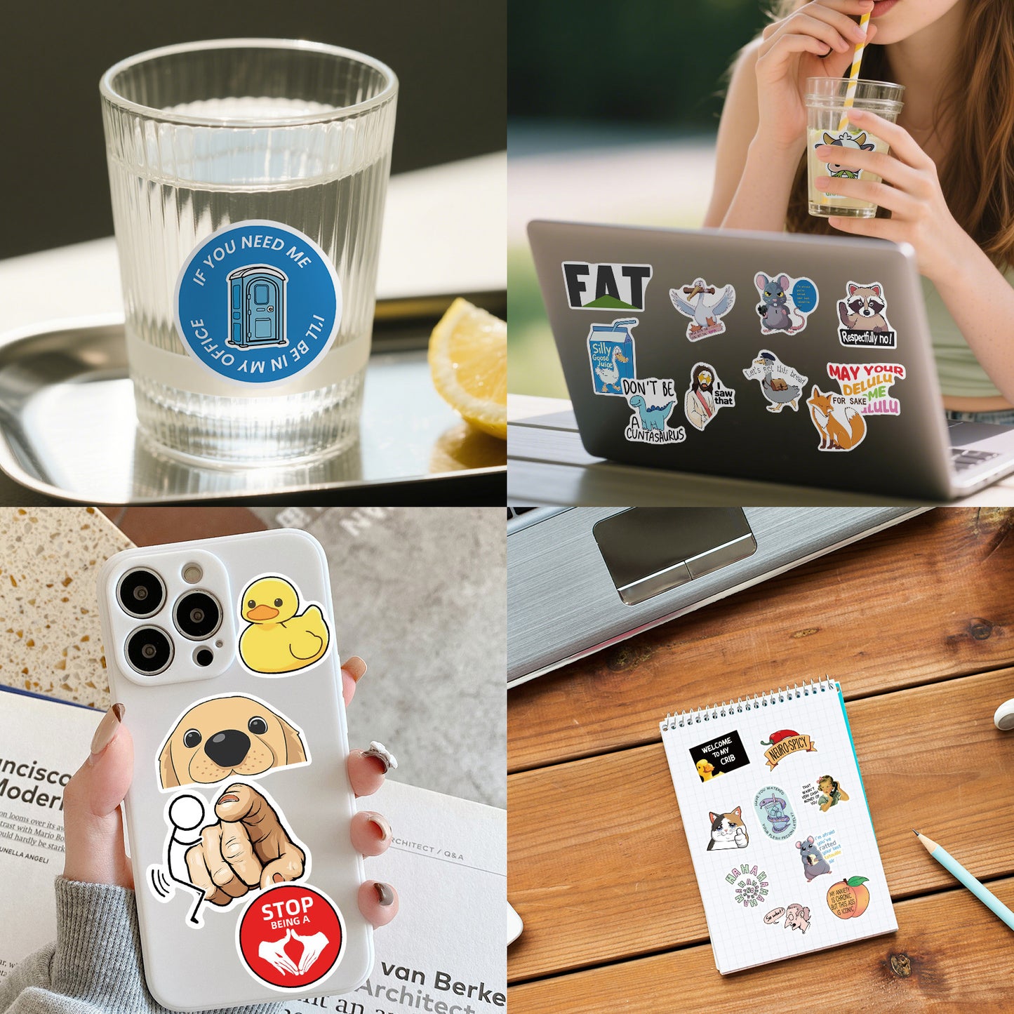 300 Pcs Prank Meme Graffiti Stickers Pack - Waterproof PVC Personalized Decals for Laptop, Luggage, Water V888-ELOSUNG42279