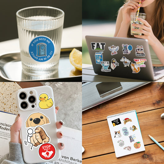 300 Pcs Prank Meme Graffiti Stickers Pack - Waterproof PVC Personalized Decals for Laptop, Luggage, Water V888-ELOSUNG42279