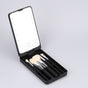 Black Portable LED Makeup Mirror with Lights & Brushes (9x2.5x16CM) - Mini Foldable Desktop Vanity Mirror V888-ELOSUNG42294