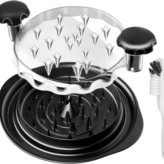 Black Chicken Shredder Machine with Transparent Lid & Brush - Manual Meat Chopper and Pulverizer for Cooked V888-ELOSUNG42301