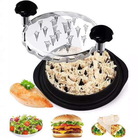 Black Chicken Shredder Machine with Transparent Lid & Brush - Manual Meat Chopper and Pulverizer for Cooked V888-ELOSUNG42301