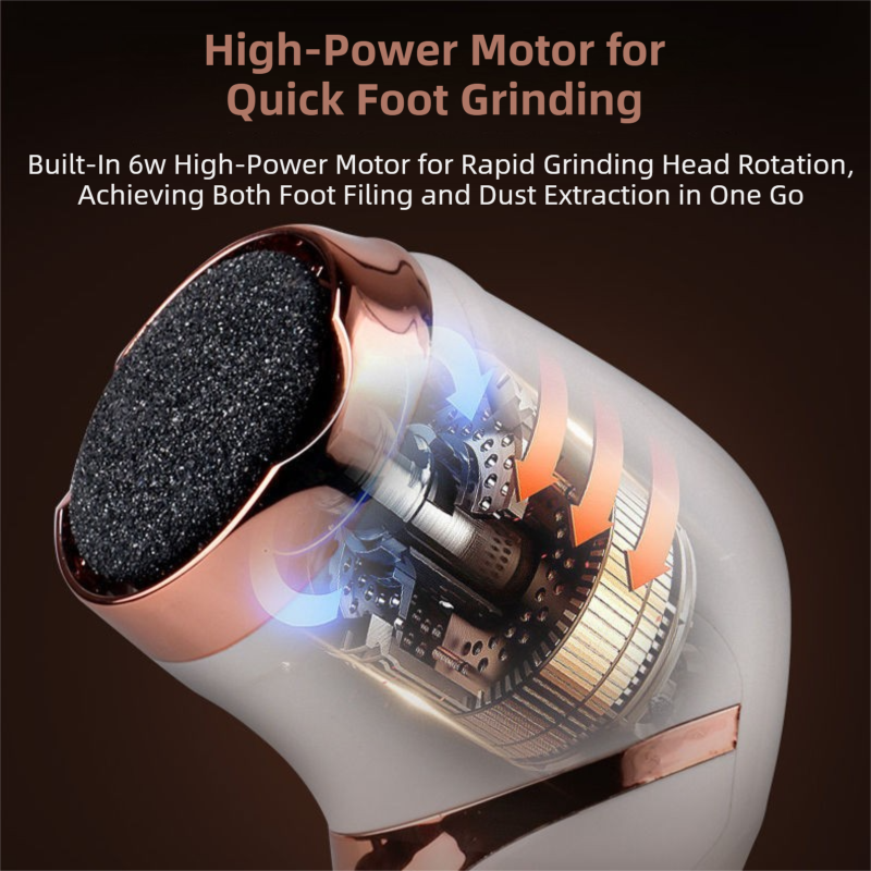 Black Portable Electronic Pedicure File Set - Waterproof Electric Foot Callus Remover with Dual-Speed and LCD V888-ELOSUNG42303