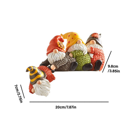 Resin Gnome Santa Figurines - Creative Miniature Desktop Ornaments and Garden Decor Craft V888-ELOSUNG42314