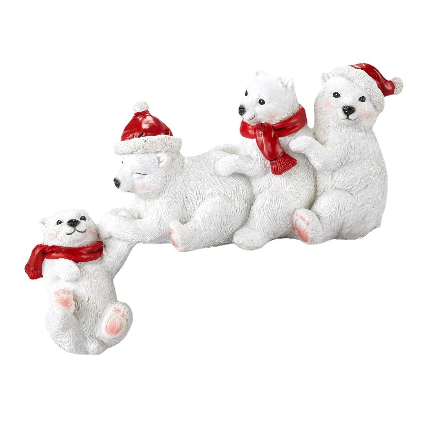 Resin Polar Bear Figurines - Creative Miniature Desktop Ornaments and Garden Decor Craft V888-ELOSUNG42315