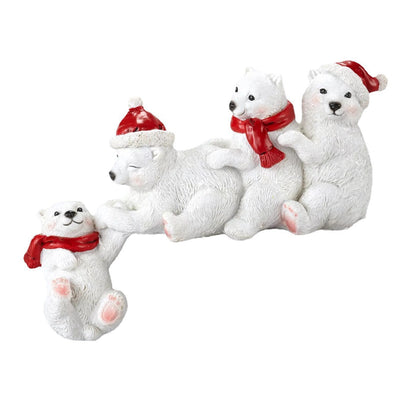 Resin Polar Bear Figurines - Creative Miniature Desktop Ornaments and Garden Decor Craft V888-ELOSUNG42315