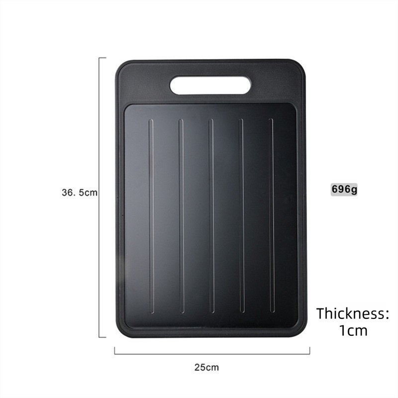 Black Aluminum Alloy Fast Thawing Dual-Sided Cutting Board(36.5x25CM) - Multifunctional Kitchen Tool with V888-ELOSUNG42330