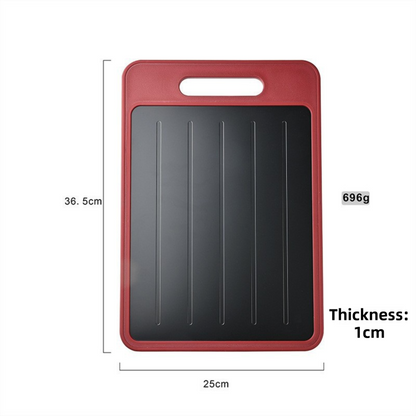 Red Aluminum Alloy Fast Thawing Dual-Sided Cutting Board(36.5x25CM) - Multifunctional Kitchen Tool with V888-ELOSUNG42331