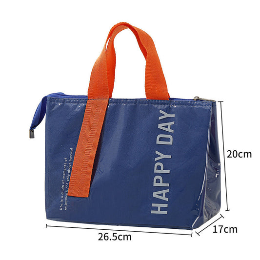2-Pack Blue Dopamine Color Block Insulated Lunch Bag - Large Capacity Portable Cooler with Thickened Aluminum V888-ELOSUNG42339