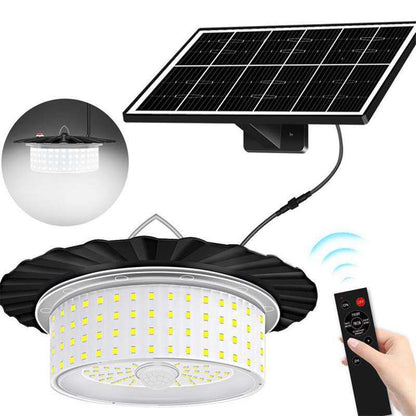 244 LED Solar Motion Sensor Pendant Light - IP65 Waterproof Barn/Patio Light with 4 Remote Modes and High V888-ELOSUNG42343