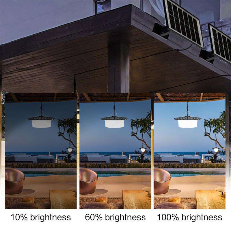 244 LED Solar Motion Sensor Pendant Light - IP65 Waterproof Barn/Patio Light with 4 Remote Modes and High V888-ELOSUNG42343