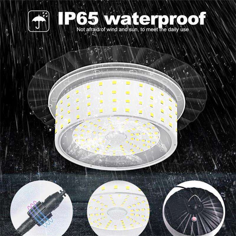 244 LED Solar Motion Sensor Pendant Light - IP65 Waterproof Barn/Patio Light with 4 Remote Modes and High V888-ELOSUNG42343
