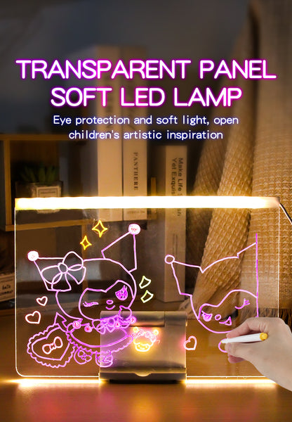30x20CM LED Light-Up Tracing Doodle Board with 10 Brushes - Erasable Fluorescent Drawing Tablet for Kids, V888-ELOSUNG42344