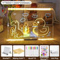 30x20CM LED Light-Up Tracing Doodle Board with 10 Brushes - Erasable Fluorescent Drawing Tablet for Kids, V888-ELOSUNG42344